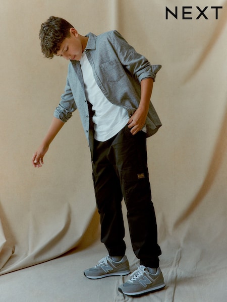 Negru - Pantaloni cargo (3-16ani) (U48779) | 119 LEI - 156 LEI