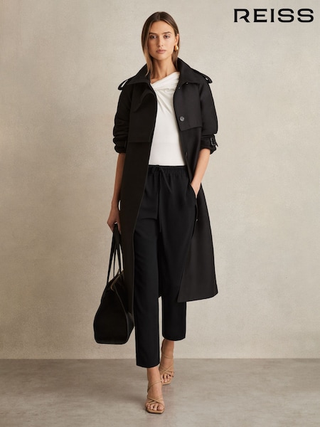 Noir - Reiss Hailey Pull-On Tapered Trousers (U49189) | € 115