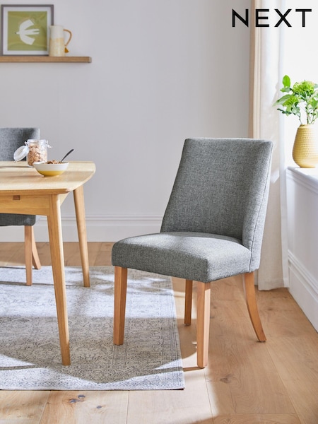 Set of 2 Chunky Weave Mid Grey Wolton Collection Luxe Dining Chairs (U49951) | €415