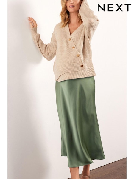 Khaki Green Maternity Satin Slip Skirt (U50520) | € 10