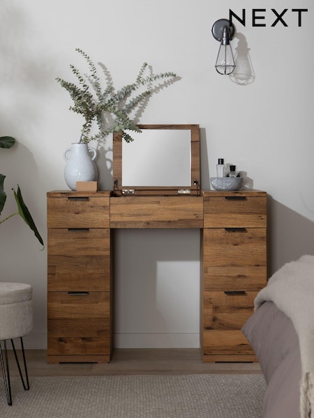 Dark Bronx Oak Effect 6 Drawer Dressing Table (U52356) | €490