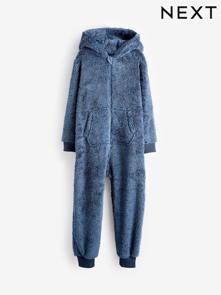 Marineblauw - Fleece onesie (3-16 jr) (U52720) | € 22 - € 35