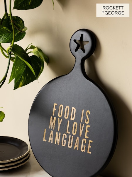 Rockett St George Black Food is My Love Language Wood Serveboard (U53035) | €44