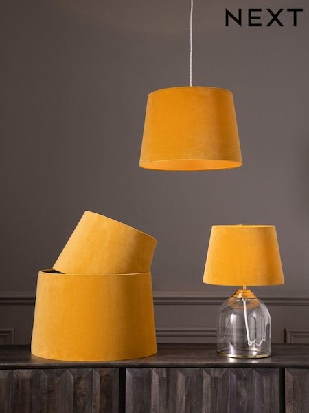 Ochre Yellow Velvet Easy Fit Shade Ceiling Light (U53812) | €21 - €29