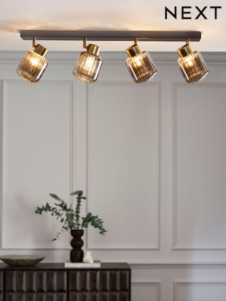 Smoke Grey Jensen 4 Light Bar Ceiling Spot Light (U53857) | €106