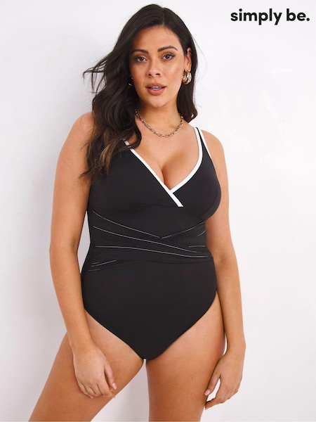 Simply Be Magisculpt Twist Front Plunge Swimsuit (U53957) | 171 LEI