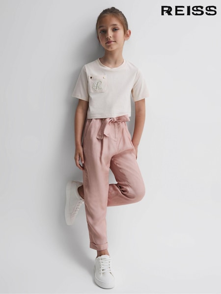 Reiss Pink Joanie 4-9 yrs Paper Bag Cargo Trousers (U54578) | kr1 002