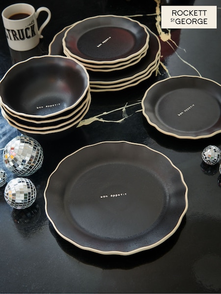 Rockett St George 12 Piece Black Bon Appetit Dinner Set (U54758) | €163
