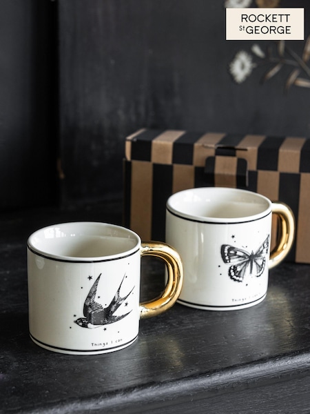 Rockett St George Monochrome Set of 2 Tattoo Mugs (U54796) | €32