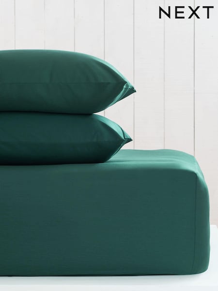Green Dark Cotton Rich Extra Deep Fitted Sheet (U55374) | 88 QAR - 118 QAR