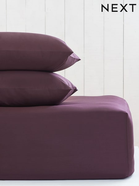 Purple Blackberry Cotton Rich Extra Deep Fitted Sheet (U55382) | €20 - €27