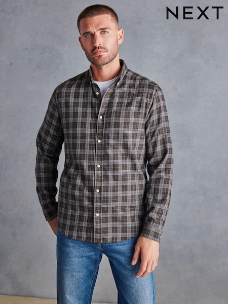 Green Signature Brushed Flannel Check Shirt (U55532) | €21