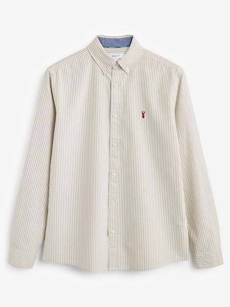 Stone Oxford Stripe Long Sleeve Shirt (U55625) | €6
