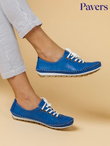modra - Pavers Ladies Leather Lace-Up Trainers (U55860) | € 59