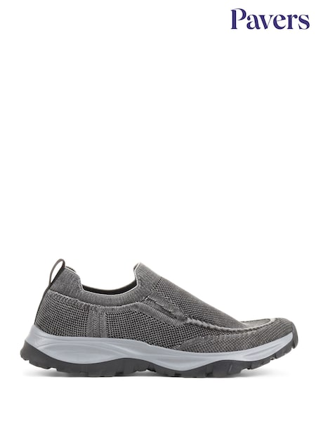 Pavers Grey Lightweight Slip On Trainers (U55868) | €57