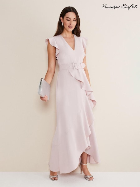 Phase Eight Blood Red Phoebe Frill Maxi Dress (U56419) | AED234