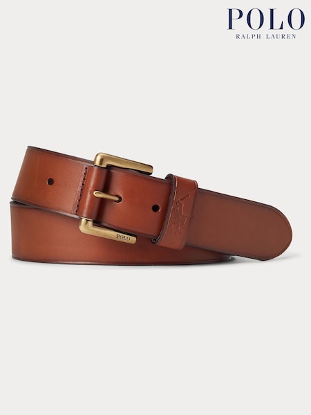Hellbraun - Polo Ralph Lauren Ledergürtel mit Polospieler-Logo (U57127) | 107 €