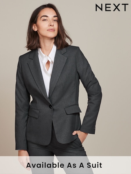 אפור - Tailored Single Breasted Jacket (U57964) | ‏174‏₪