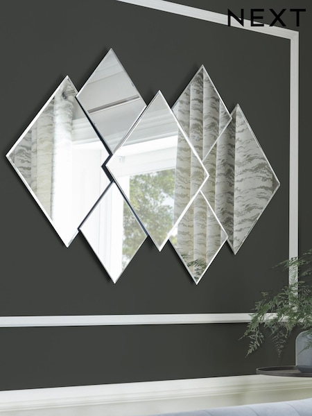Clear Dakota Diamond Statement Wall Mirror (U59336) | €198