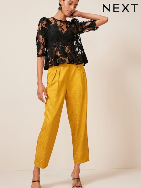 Коричневато-желтый - Satin Jacquard Trousers (U59688) | €17