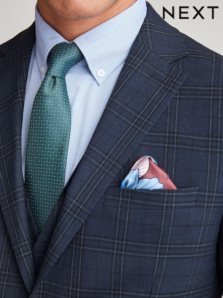 Navy Skinny Fit Check Suit Jacket (U59716) | €20