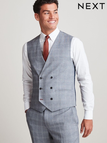 Grey Check Suit Waistcoat (U59727) | €10
