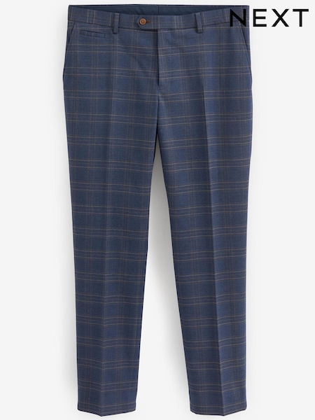 Bright Blue Tailored Fit Check Suit: Trousers (U59735) | €25