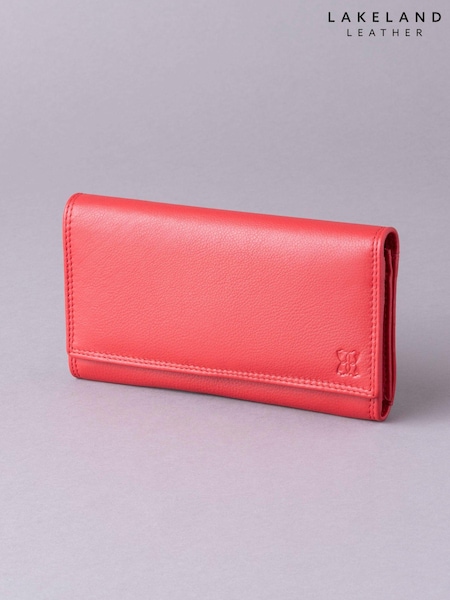 Peach/Vaaleanpunainen - Lakeland Leather Small Leather Flapover Purse (U5J417) | €55