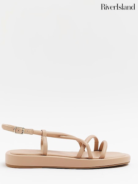 River Island Cream Tubular Strap Sandals (U61189) | €21.50