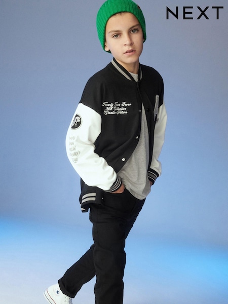 Black Skate Varsity Bomber Jacket (3-16yrs) (U62981) | €13 - €18