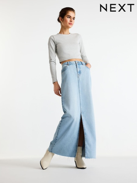 Bleach Blue Denim Maxi Skirt (U63027) | €13