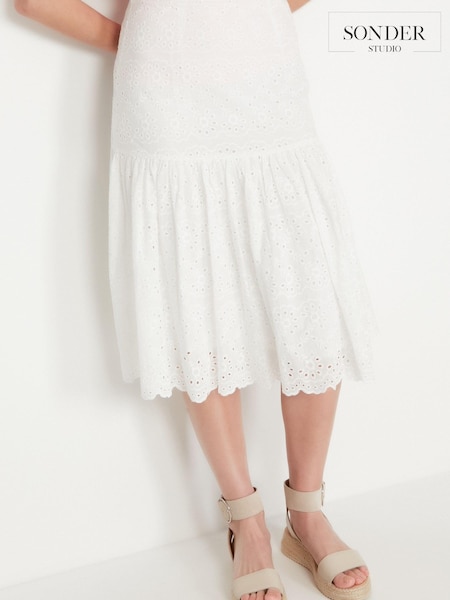 Sonder Studio Cream Broderie Tiered Skirt (U63188) | € 18