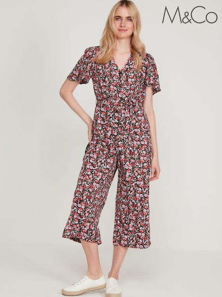 M&Co Natural Multi Floral Jumpsuit (U63395) | €15