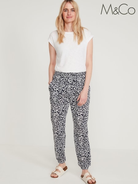 M&Co Blue Floral Animal Print Joggers (U63402) | 12 €
