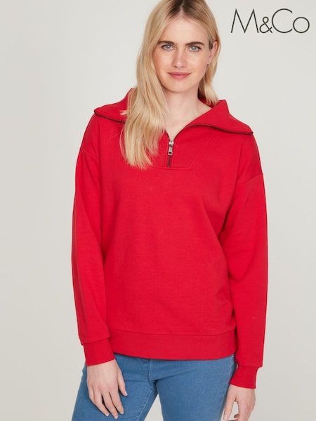 M&Co Red Half Zip Sweatshirt (U63411) | €12