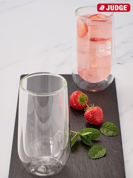 Judge Set of 2 Double Walled Glass High Ball Glasses (U63461) | €23