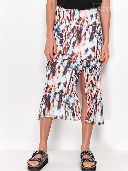 Sonder Studio White Marble Print Slip Skirt (U63508) | €25