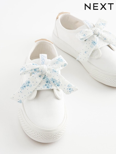 White Floral Lace Canvas Trainers (U63786) | €20 - €27