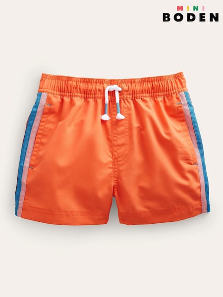 Boden Orange Sporty Stripe Shorts (U63891) | €14.50 - €15.50