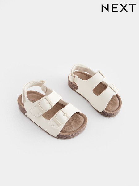 Cream - Sandale cu talpă căptușită și cataramă dublă (U64240) | 81 LEI - 98 LEI