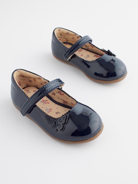 Bleumarin - Pantofi Mary Jane cu model fluture (U64393) | 89 LEI - 99 LEI