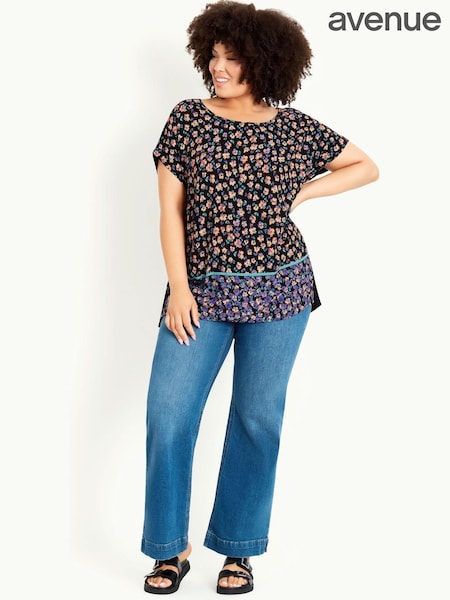 Avenue Orange Mixed Media Back Border Top (U65593) | €27