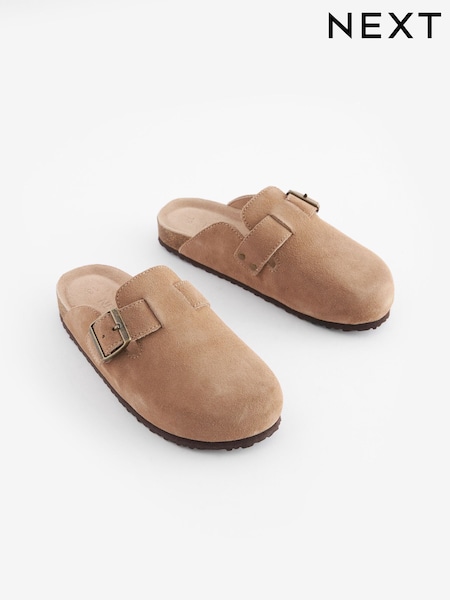 Tan Brown Suede Slip-On Clogs (U66122) | $38 - $50