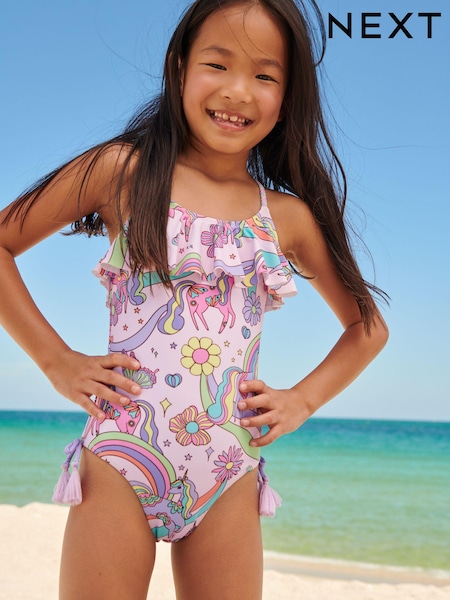 Pink Unicorn Frill Swimsuit (3mths-16yrs) (U67067) | €8 - €10.50