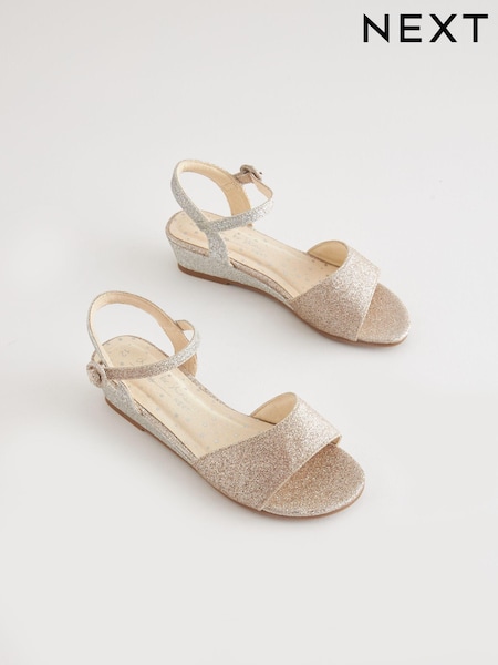 Silber/Gold, Farbverlauf mit Glitzer - Occasion Wedge Sandals (U67488) | 6 € - 8 €