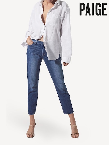Paige Light Blue Brigitte Mid Rise Boyfriend Jeans (U67731) | $346