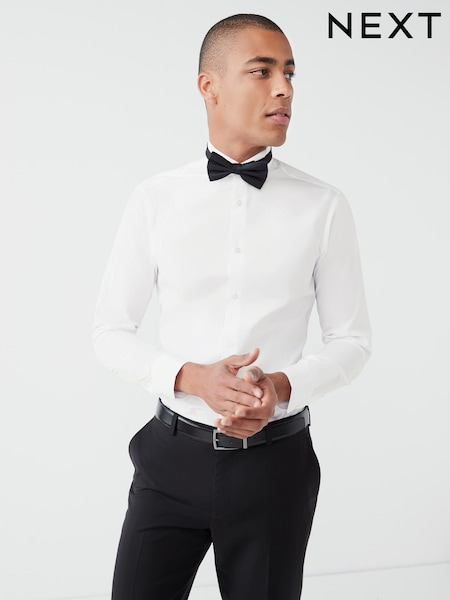 White Slim Fit Easy Care Single Cuff Wing Collar Smart Shirt (U68621) | €25