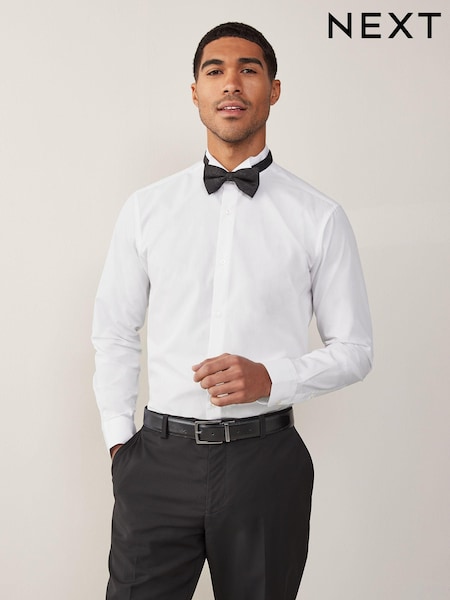 White Regular Fit Easy Care Single Cuff Wing Collar Smart Shirt (U68625) | €29
