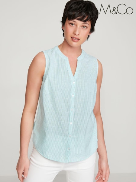 M&Co Green Petite Stripe Shirt (U69330) | €8