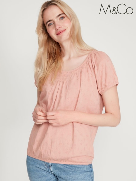 M&Co Pink Broderie Gypsy Top (U69536) | 9 €